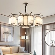 轻奢新中式全铜云石客厅吊灯现代简约大气中国风禅意卧室餐厅