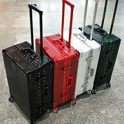 拉杆箱铝框箱复古行李箱女男密码箱，学生韩版学生皮箱旅行箱