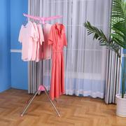 晾衣架落地单杆伸缩家用室内可旋转移动晒衣架阳台折叠简易挂衣架