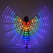 儿童肚皮舞五彩荧光舞蹈表演出服装道具披风led灯发光翅膀