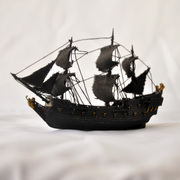 加勒比海盗船模型j 小型黑珍珠号欧式帆船 鱼缸造景摆件 汽车饰品