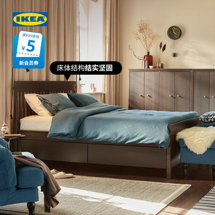 ikea宜家idanas宜达奈带储物木质床架小户型卧室床现代简约
