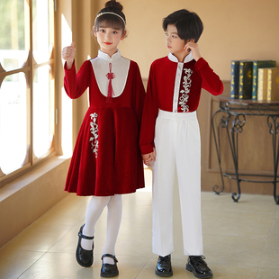儿童合唱服演出服主持人演讲礼服中小学生大合唱团诗歌朗诵表演服