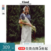Eland衣恋连衣裙女夏季H版型美式复古背带牛仔连衣裙
