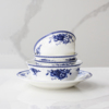 家用碗碟套装釉中彩真骨瓷青花瓷餐具diy自由搭配皇家玫瑰中式