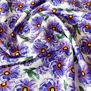 100支长绒棉高端印花服装时装布料碎花连衣裙全棉面料紫罗兰