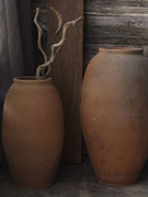 土陶翁瓶怀旧复古粗陶罐景观，陶缸组合花盆大号，缸仿古陶罐装饰字画