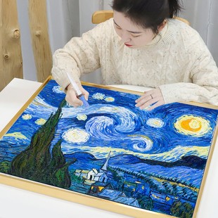 5d钻石画2024梵高星空满钻水晶，点砖石贴画手工diy十字绣水钻