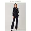 LadySElite/慕裁 黑色西装套装女2023气质通勤高密针织羊毛正装