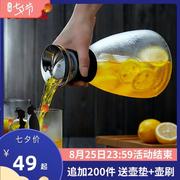 玻璃凉水壶家用耐高温水瓶套装玻璃茶壶大容量果汁冷水壶