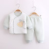 新生儿春装纯棉保暖两件套装0-3月宝宝无骨和尚服打底衣薄棉衣服