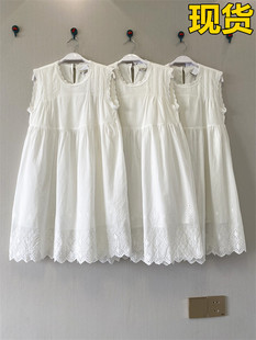 老j家 法式绣花娃娃连衣裙高级感穿搭小个子的夏日度假白裙子