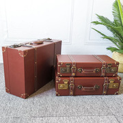 手提皮箱复古收纳储物箱欧式软装饰仿古老式手拎箱橱窗道具箱