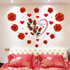 浪漫花卉墙贴卧室床头客厅，沙发墙装饰墙上贴画贴纸红色玫瑰花壁纸