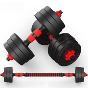 哑铃男士健身器材家用练臂肌组合一对可调节女士黑色包胶杠铃锻炼