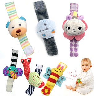 婴儿手腕铃手腕带手环玩具新生，婴幼儿手表带摇铃，0-6月宝宝布玩具(布玩具)