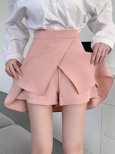 粉色半身裙裙裤短裙女设计感裤裙，白色胖mm黑色显瘦a字裙遮肚裙子