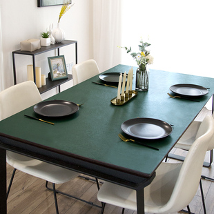 摩登瑞朵纯色轻奢防水防油防烫餐桌，垫茶几垫多色，可选桌布皮革桌垫