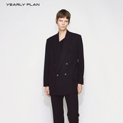 YEARLY PLAN胶囊系列2024年春季黑色职业西装女气质上衣