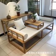 新中式老榆木禅意罗汉床美人，榻中式家具实木，单人沙发床双人沙发