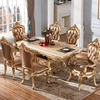 直供欧式大理石餐桌长方形别墅餐桌椅组合 奢华香槟金色桌子2米/2