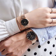 精致高级感韩国聚利时，同款情侣手表，一对钢带日历超薄