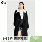 gw大码女装赫本风正肩皮质，翻领气质风衣2024春季微胖mm上衣女