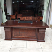 实木皮大班桌，现代老板桌2m2.2米贴木，木皮主管经理办公桌时尚