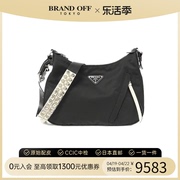 中古prada普拉达女包，a级95新shoulderbag尼龙黑色铆钉单肩手提包