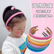 儿童发箍韩国ins糖果色纯色海绵头箍小女孩不勒头防滑压发头扣细