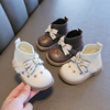 秋冬季女宝宝1一2岁小童，公主皮鞋短靴子，加绒软底学步婴儿二棉鞋子