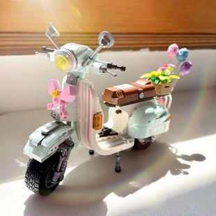 治愈积木拼装小颗粒小绵羊摩托车，汽车玩具模型女孩子女生系列礼物