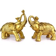黄铜吉祥如意吸水大象一对铜象对象摆件财福象