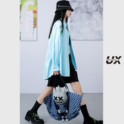 UX2022秋季黑色牛仔五分裤女纯棉潮流时尚高级气质甜酷女装