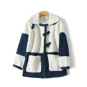 1749 冬季外贸女装 日系甜美保暖羊羔绒加厚外套