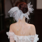 新娘头饰2022高级森系头花，对夹超仙美结婚礼服婚纱白纱发饰品