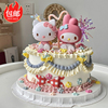 美乐蒂蛋糕装饰摆件kt猫，凯蒂猫女孩公主儿童生日蛋糕装扮烘焙插件