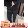 佐伊 必买韩国超显瘦版型超赞黑色休闲裤裤腿开叉西装裤