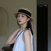 AMI 原生纸高品质法式草帽平顶休闲高档女帽子透气遮阳帽夏季