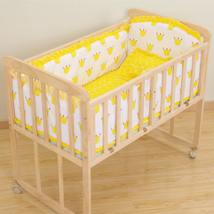 婴儿床围床上用品五件套件婴幼儿童宝宝床围栏防撞软包褥垫可拆洗