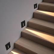 楼梯感应灯86型人体感应地脚灯嵌入式家用过道墙角踢脚台阶踏步灯