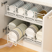 免安装碗盘收纳架厨房柜内置物架碗架沥水架家用碗筷盒放碗碟架子