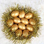 创意陶瓷工艺品金蛋蛋结婚新年会礼物餐厅公司家居圣诞装饰品摆件