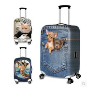 牛仔口袋狗狗猫咪动物弹力箱套拉杆箱旅行旅游登机行李箱保护罩子