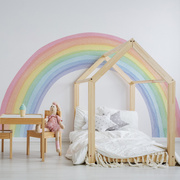ins风北欧超大彩虹墙贴儿童，房装饰墙布，背景diy涂鸦平面水彩自粘贴