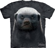 美国The Mountain 经典可爱平头哥蜜獾图案3D大脸动物短袖纯棉T恤