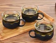 玻璃杯小茶杯带把小罐茶杯子，耐高温透明功夫茶，单只主人杯茶具10只