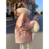 韩国短款羽绒棉服女冬季时尚韩版小个子大毛领连帽面包服外套