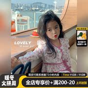 女童春装碎花娃娃衫休闲裤两件套装