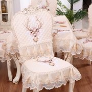 欧式餐桌布餐椅垫套装防滑中椅套椅垫套装餐桌椅子套罩餐椅套家用